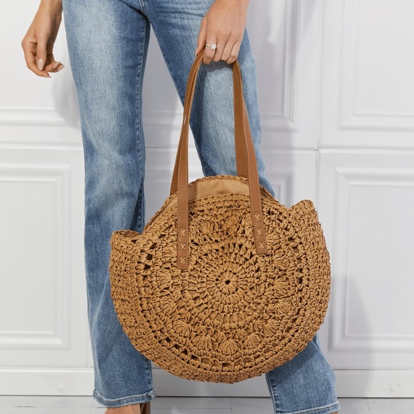 Boho Vibes Black Sun Straw Beach Bag - Picture 8 of 8